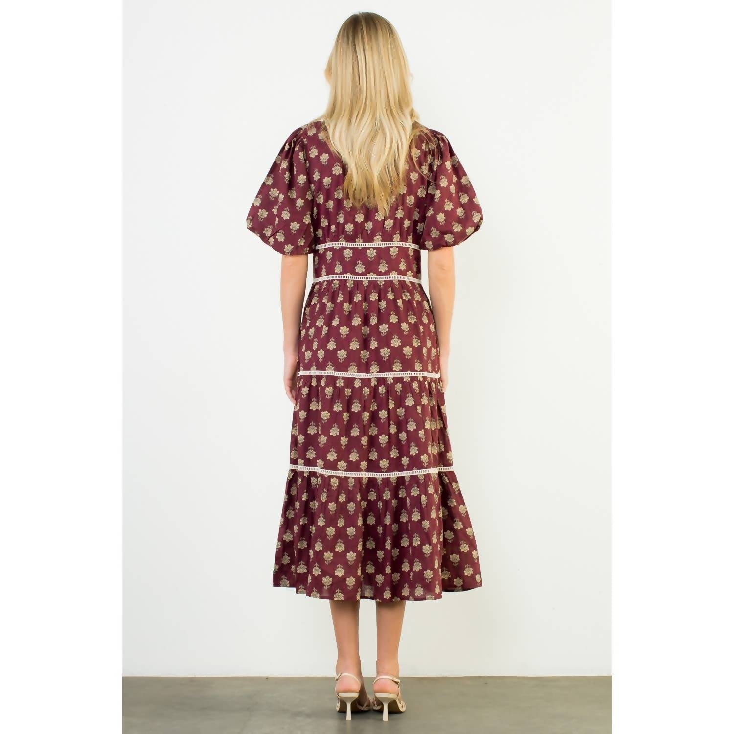 Thml - Puff Sleeve Tiered Print Dress