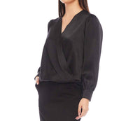 Karen Kane - Drape Front Satin Top