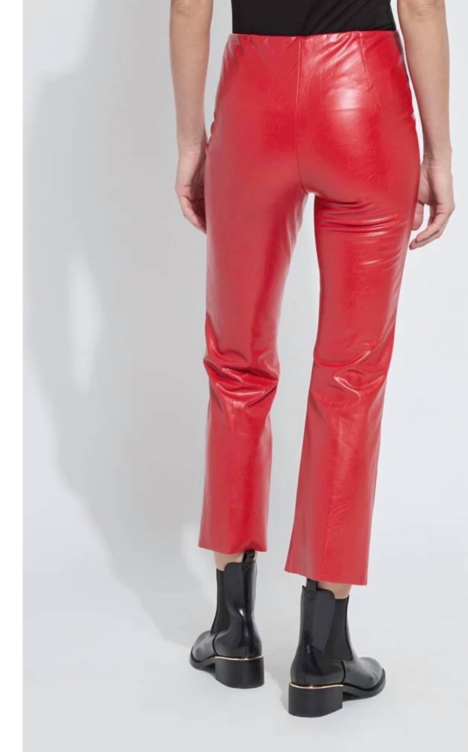 Lysse ANKLE ELYSSE VEGAN LEATHER (27.5" INSEAM) in extra ordinary red - women's pants - view 4