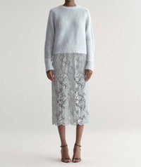 A.L.C. Frankie Brushed Alpaca Sweater in slate blue 1 - women's sweater - alternate view