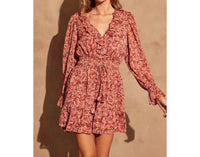 Dress Forum - Sangria Shirred Waist Mini Dress