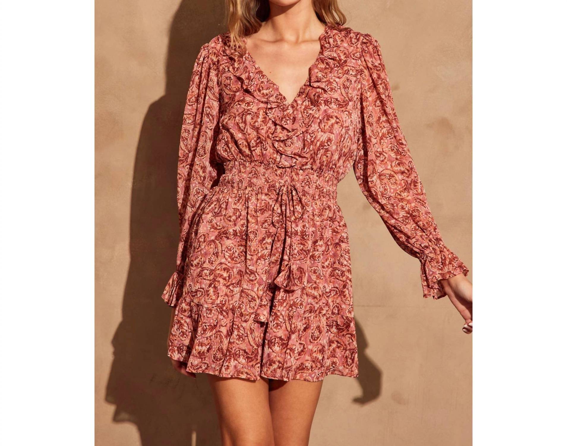 Dress Forum - Sangria Shirred Waist Mini Dress