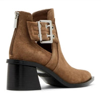 STEVE MADDEN Women's Gatewood Dress Ankle Boots in chestnut - women's shoe - detail view