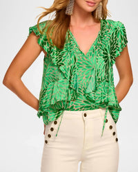 Ramy Brook Julianne Blouse in bright pal - women's blouse