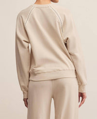 Z Supply Allie All Around Sweatshirt in natural - women's top - alternate view