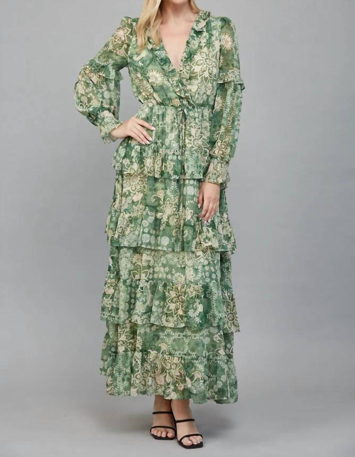Fate - Lurex Tiered Midi Dress