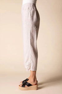 Habitat - Linen Pleat Button Capri Pants