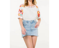 Thml - Women's Embroidered Puff Sleeve Top