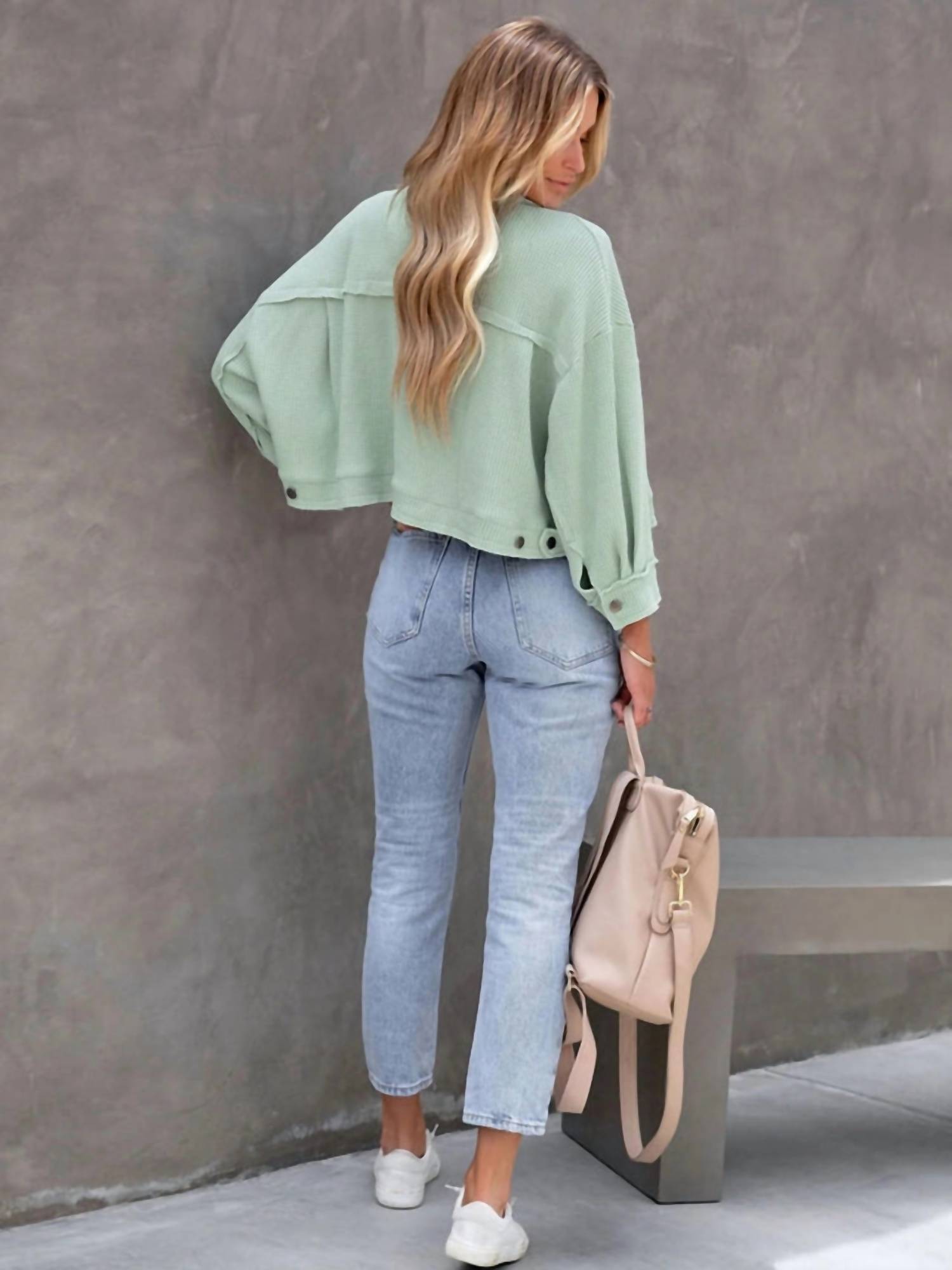 Lily Clothing - Waffle Crop Jacket