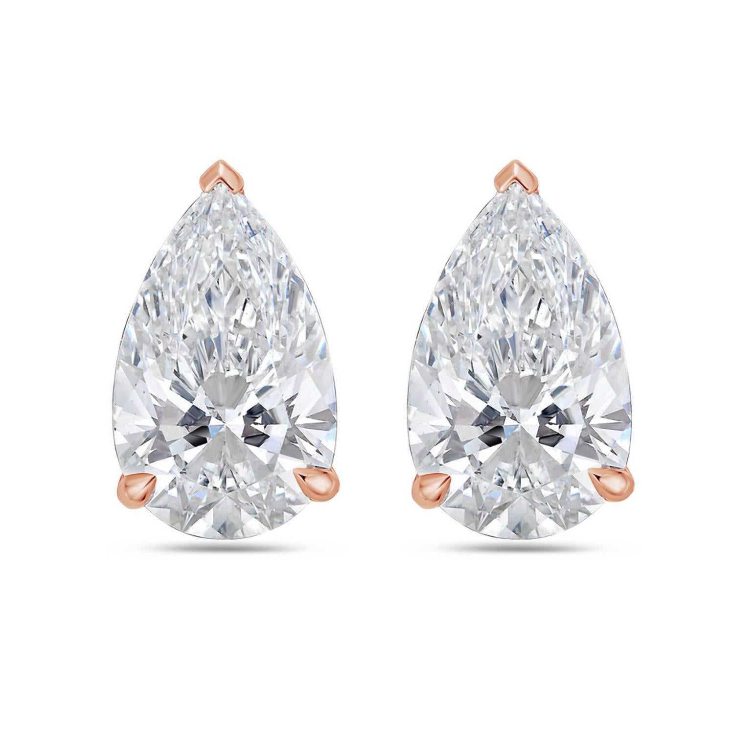 Diana M Jewels - 2.00 Cts Lab Grown Pear Cut Stud Earrings