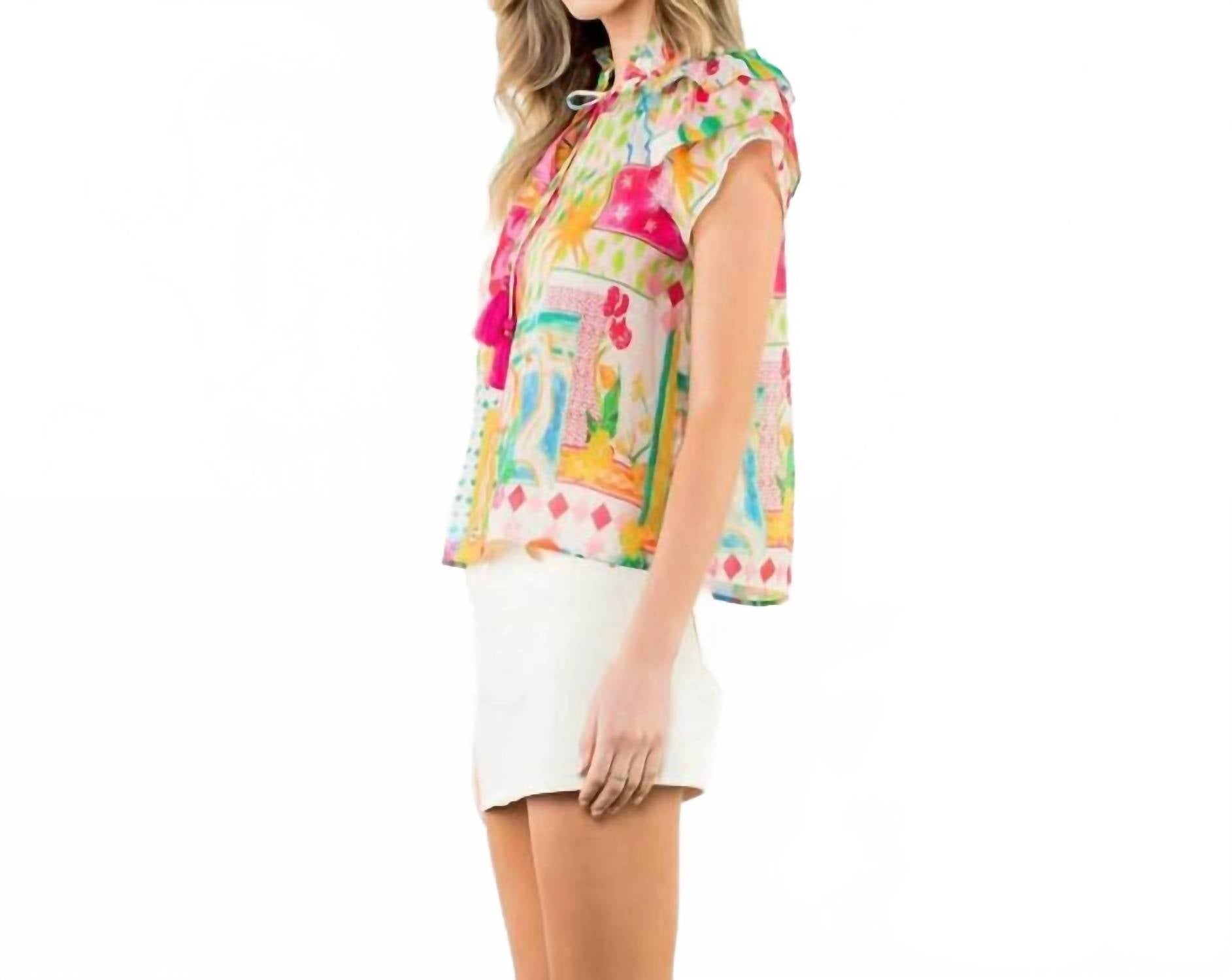 Thml - Flutter sleeve floral top