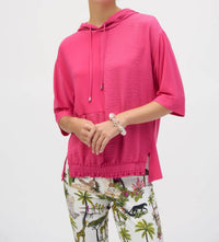 Joseph Ribkoff - Hooded Short Sleeve Boxy Top