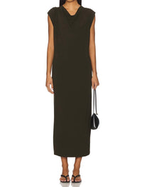 Vince Cap Sleeve Draped Cowl Neck Dress in verde - women's dress