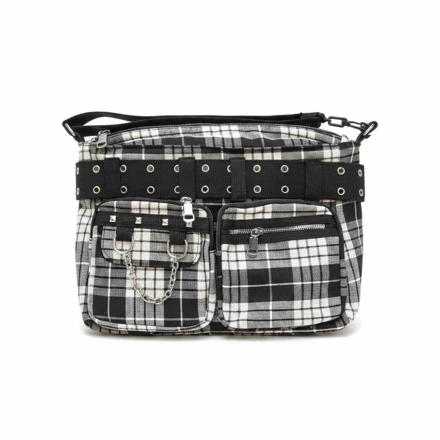 Orchid Bloom - Women's Plaid Gothic Bag