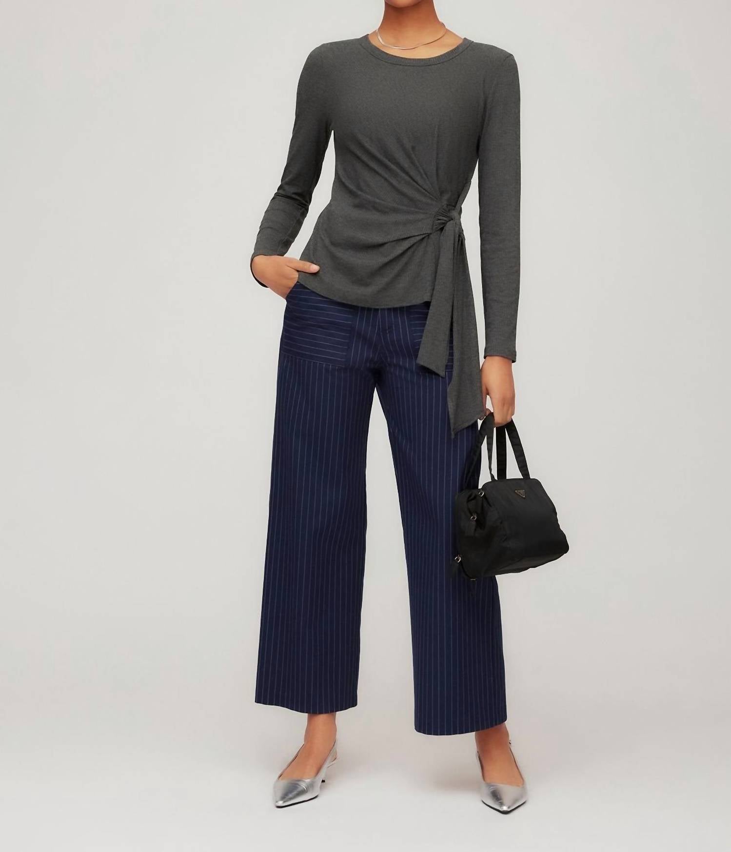 Fifteen Twenty Rylee Cropped Pants in stripe - women's pants