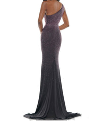 COLORS DRESS One Shoulder Sequin Gown in black pink 1 - women's dress - detail view