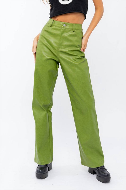 Le Lis - Faux Leather Wide Leg Pants