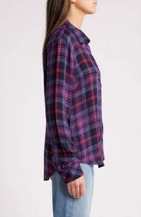 Rails Hunter Shirt in aubergine magenta - women's shirt - detail view