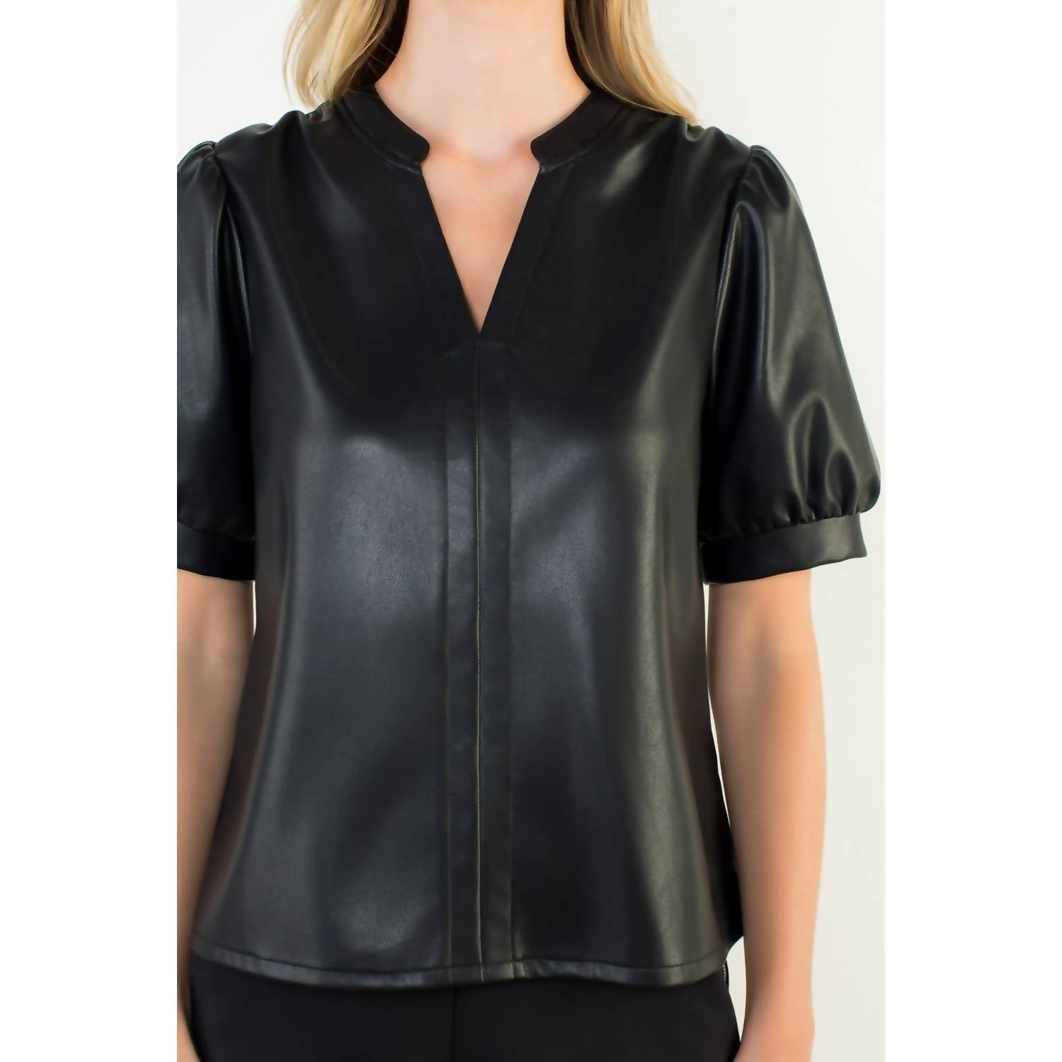 Thml - Puff Sleeve Leather Top