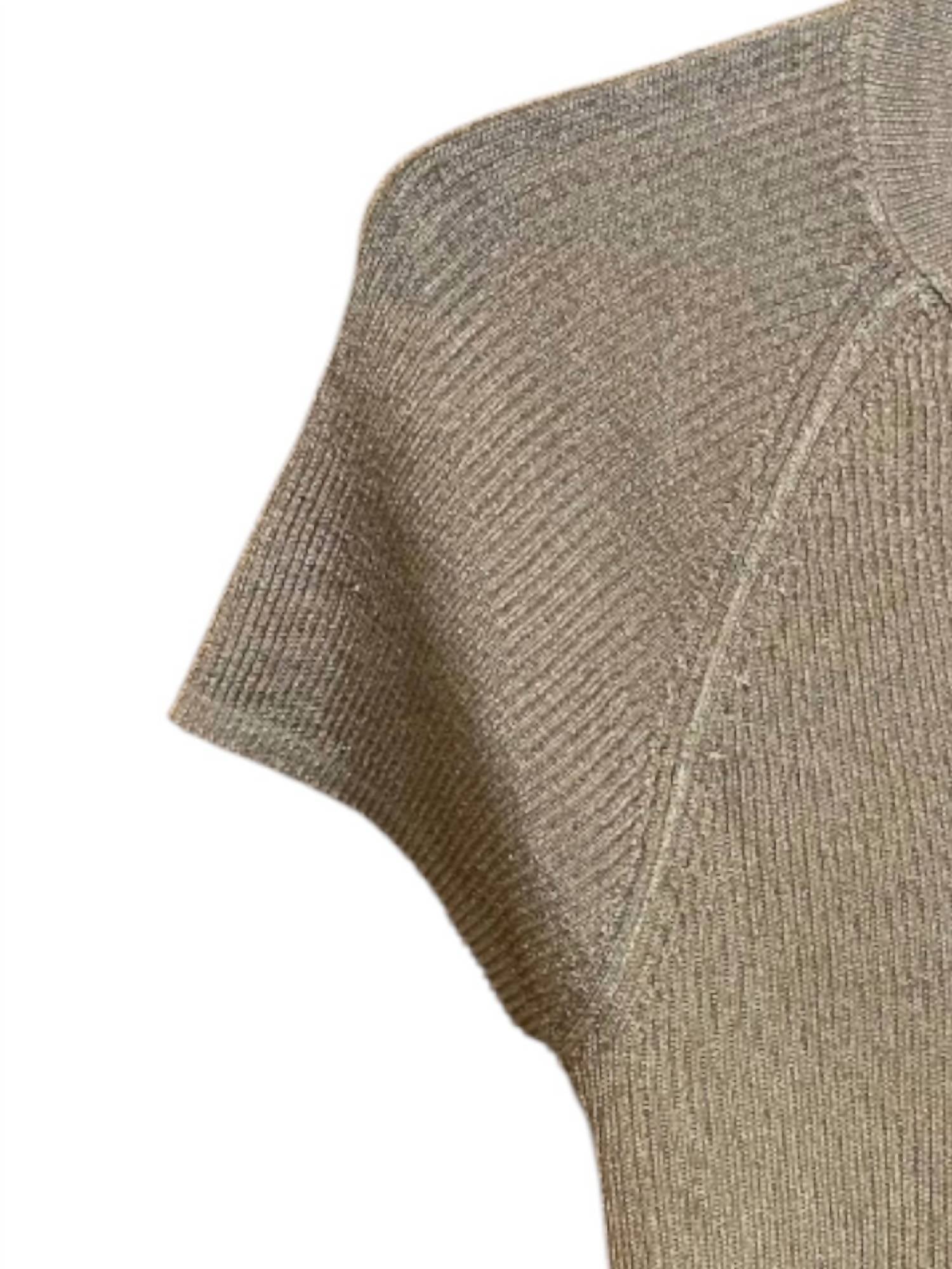 Kld. Signature - Metallic Ribbed Knit Top