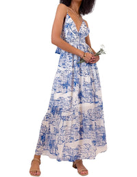 Meet Me In Santorini - Santorini Sketch Maxi Dress
