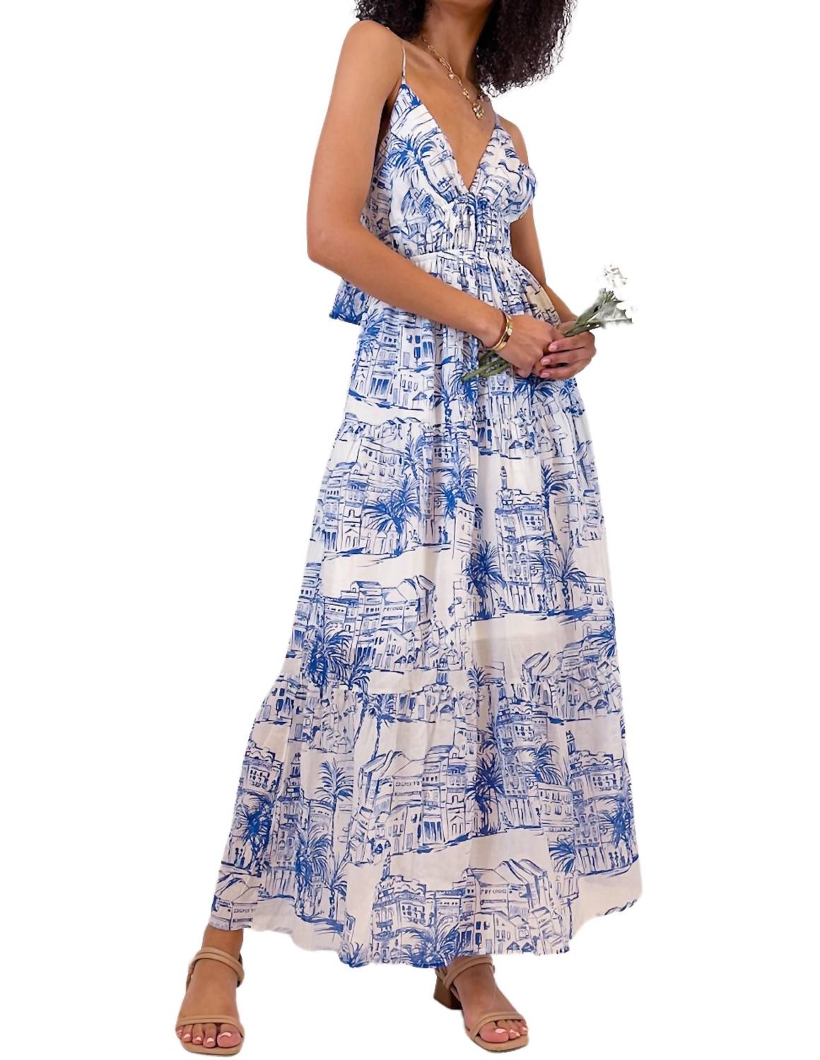 Meet Me In Santorini - Santorini Sketch Maxi Dress