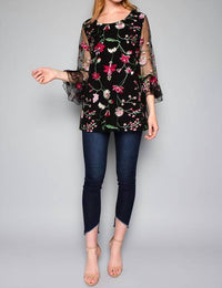 See And Be Seen - Snapdragon Floral Embroidered Top