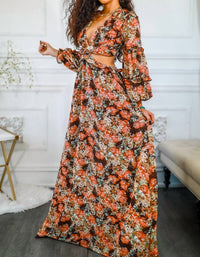 Surelymine - Floral Scent Cut Out Maxi Dress