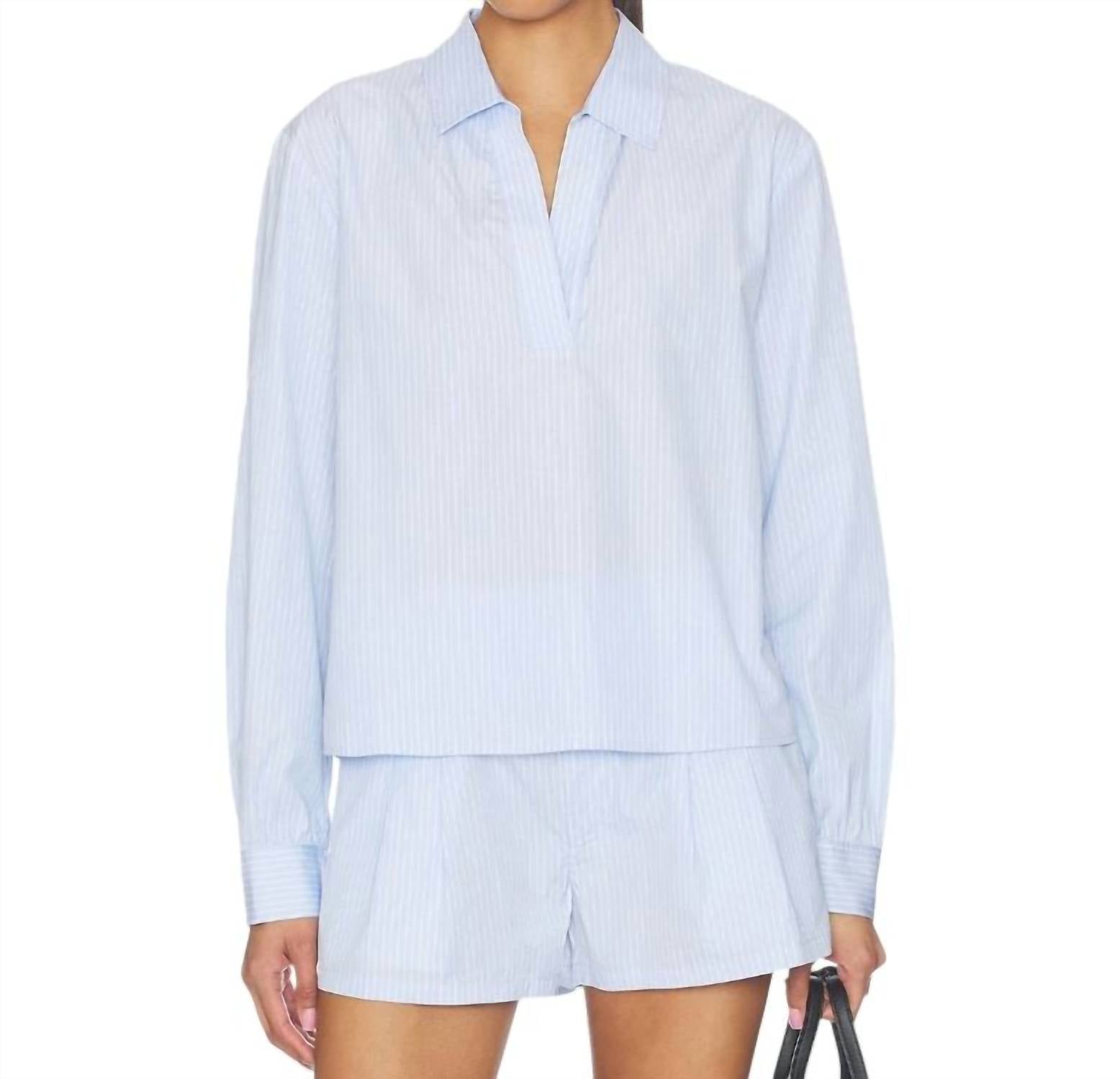 Frame - Striped Long Sleeve Pullover Top