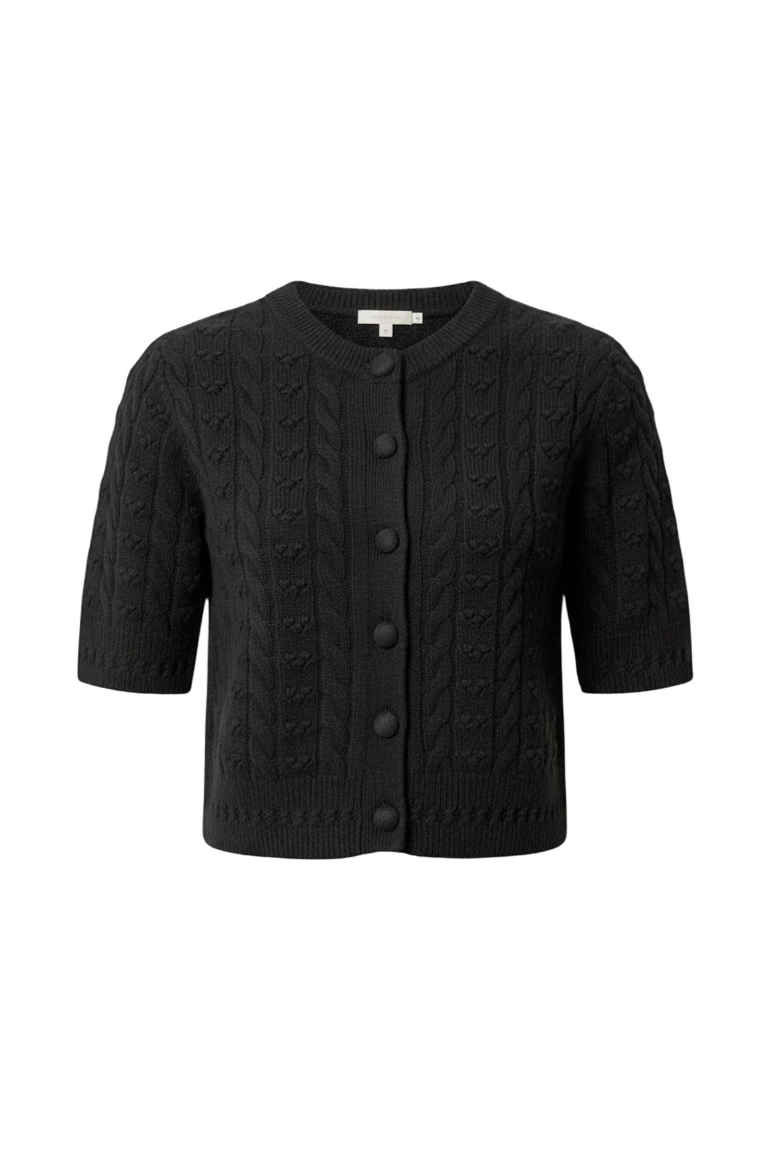 Lilla P - Short Sleeve Cardigan Sweater