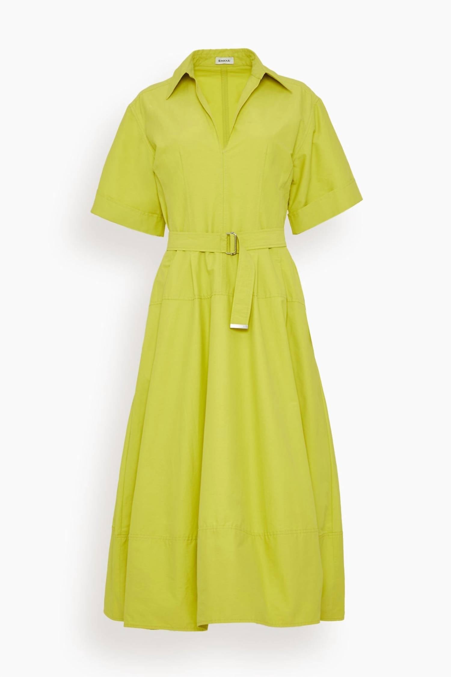 Simkhai - Deanna Short Sleeve Belted Midi Dress