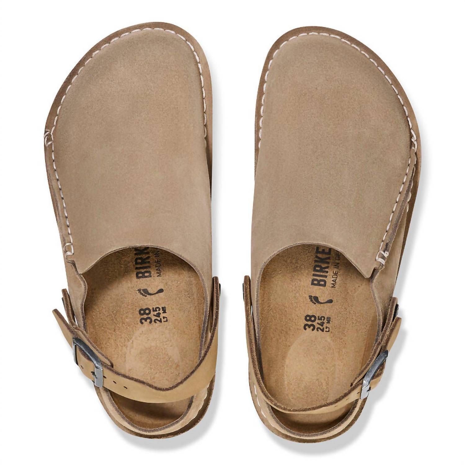 BIRKENSTOCK Women's Lutry Suede Clog in gray taupe - women's shoe - alternate view