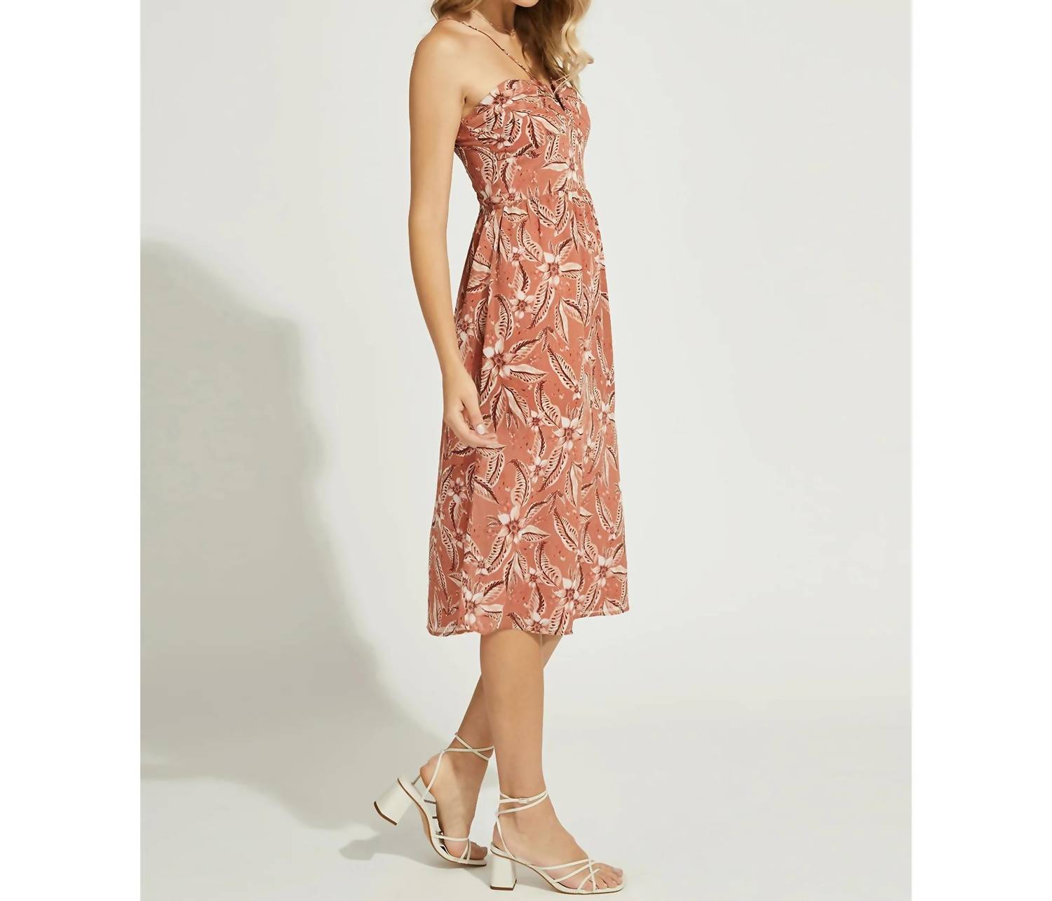 Gentle Fawn SYLVIA DRESS in cedar garden - women's dress - detail view