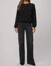 Splendid Demi Pearl Sweater in black 1 - women's sweater - view 4