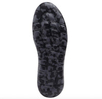 JOHNSTON & MURPHY Women's Abby Slip On in black knit - women's sneaker - detail view
