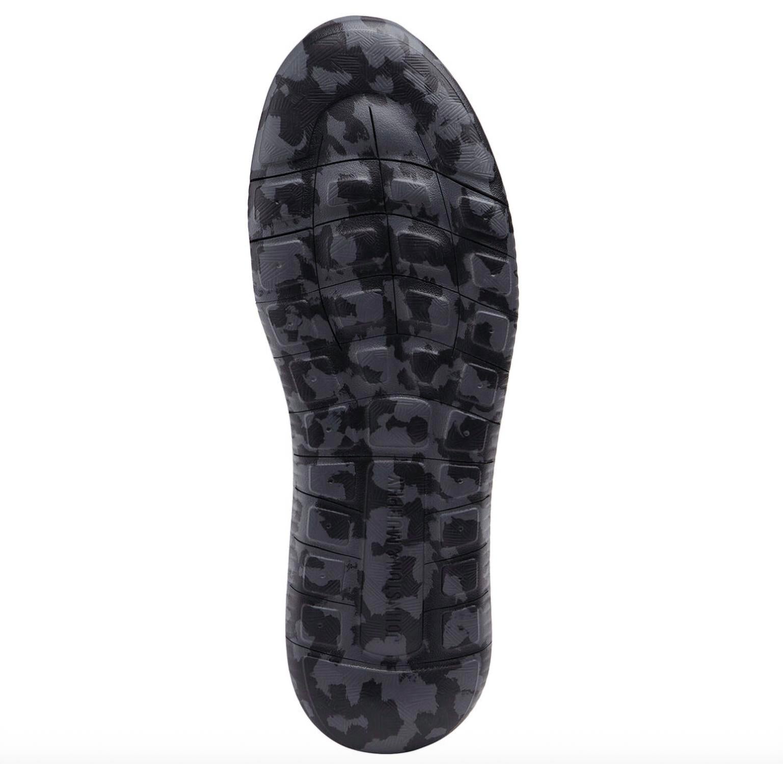 JOHNSTON & MURPHY Women's Abby Slip On in black knit - women's sneaker - detail view