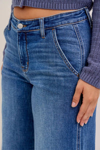 Judy Blue - Darcy Mid Rise Wide Leg Trouser Jeans