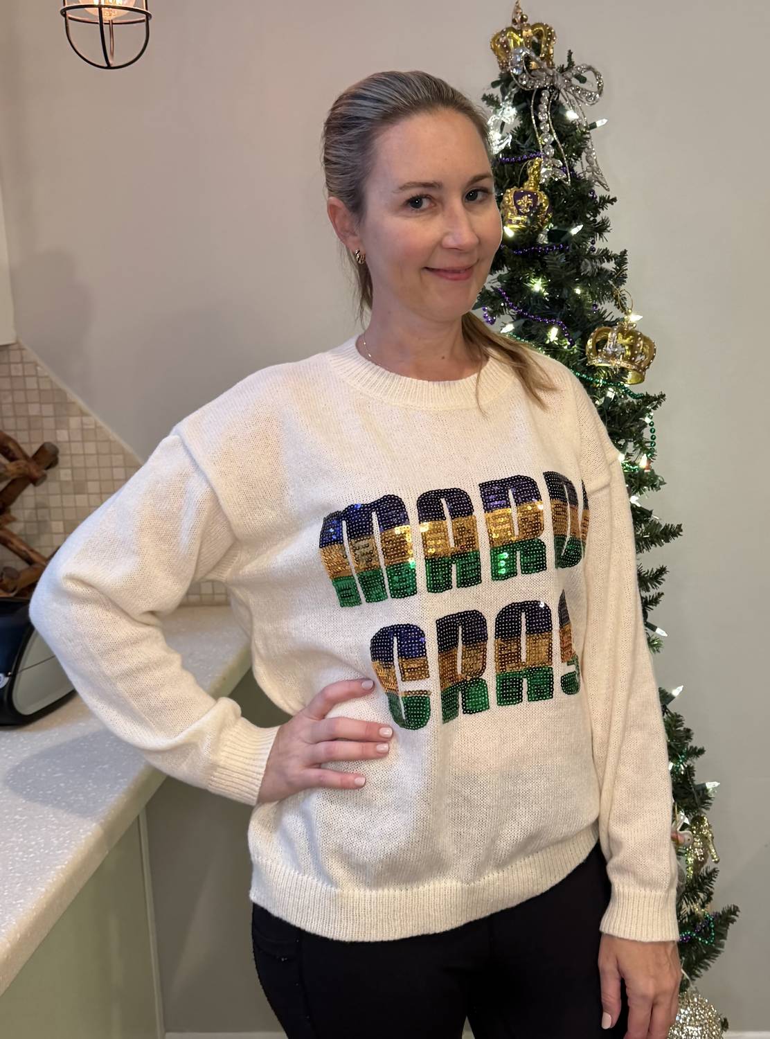 Bibi - Retro Mardi Gras Sweater