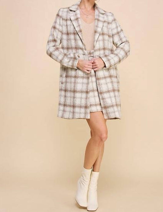 Allie Rose - Plaid Boucle Coat