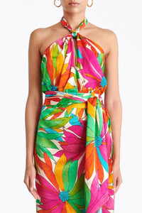 OMILIA FLORAL CUTOUT SILK JACQUARD TOP