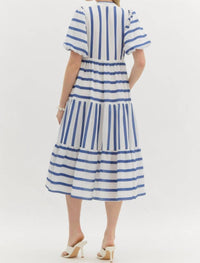 entro Claire Midi Dress in blue - women's dress - view 4