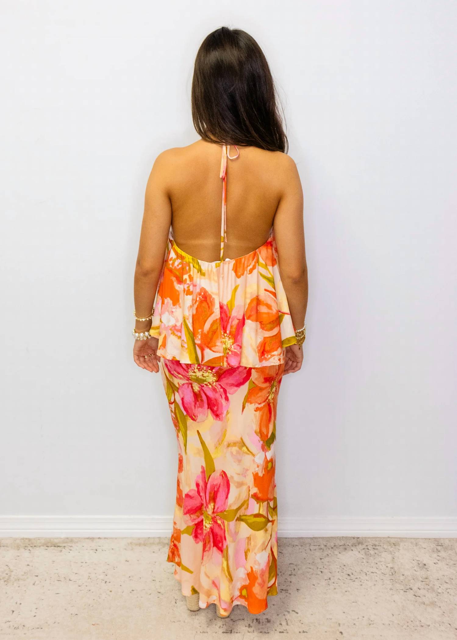 Sunday Edition - Tropical Floral Halter Dress