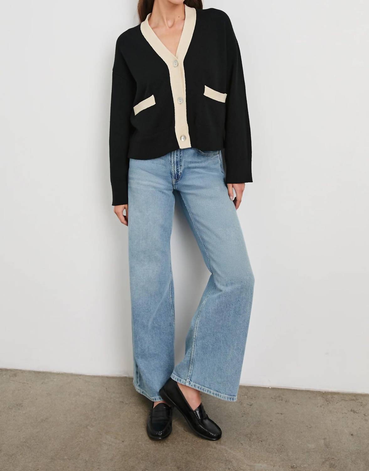 Rails Geneva Cardigan in black ivory 1 - women's cardigan - view 5
