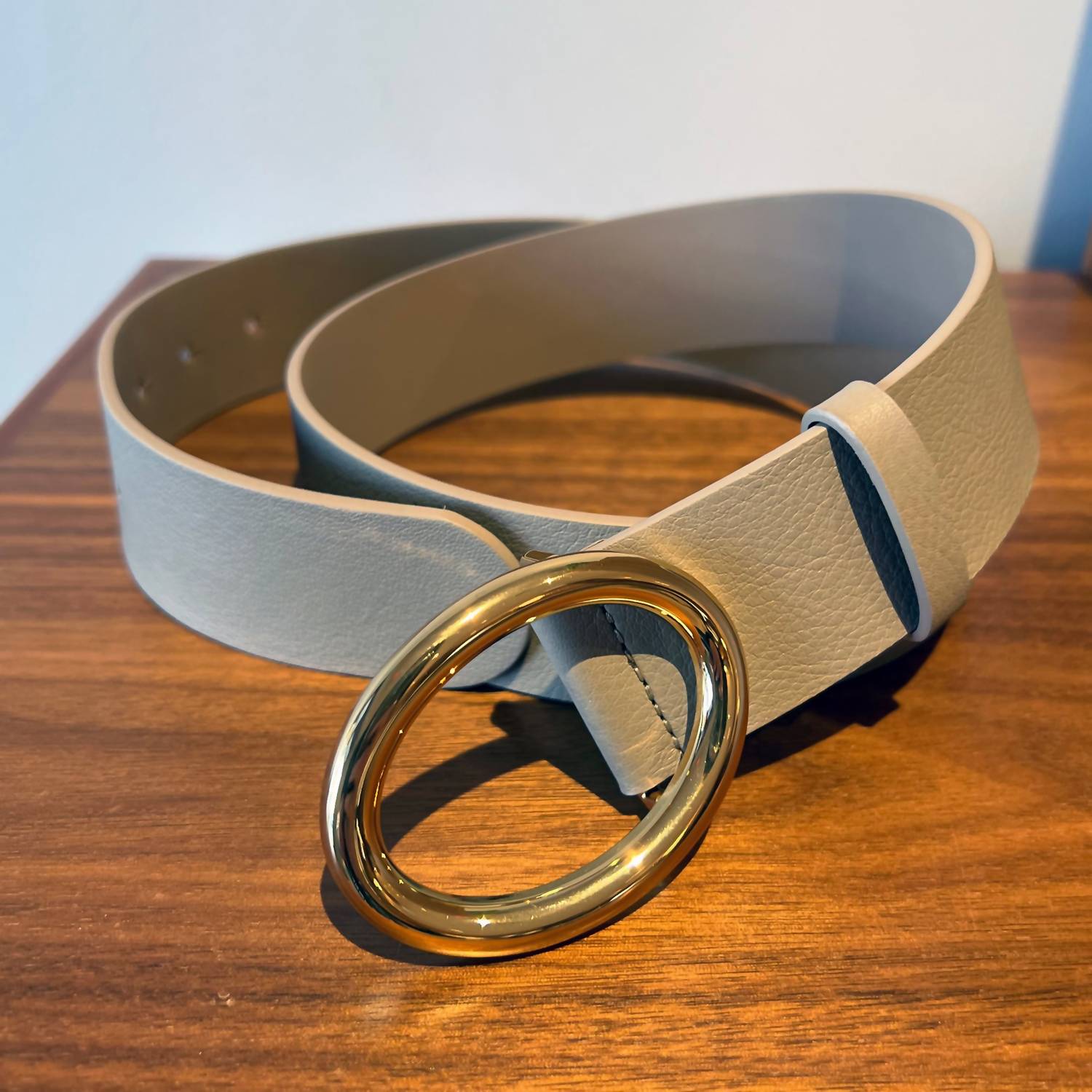 B-LOW THE BELT Women's Olivia Belt in beige gold - women's accessory - detail view