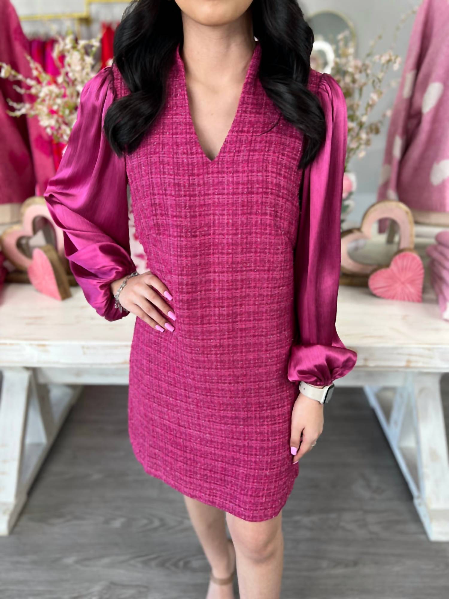 Thml - Tweed V-neck Mini Dress