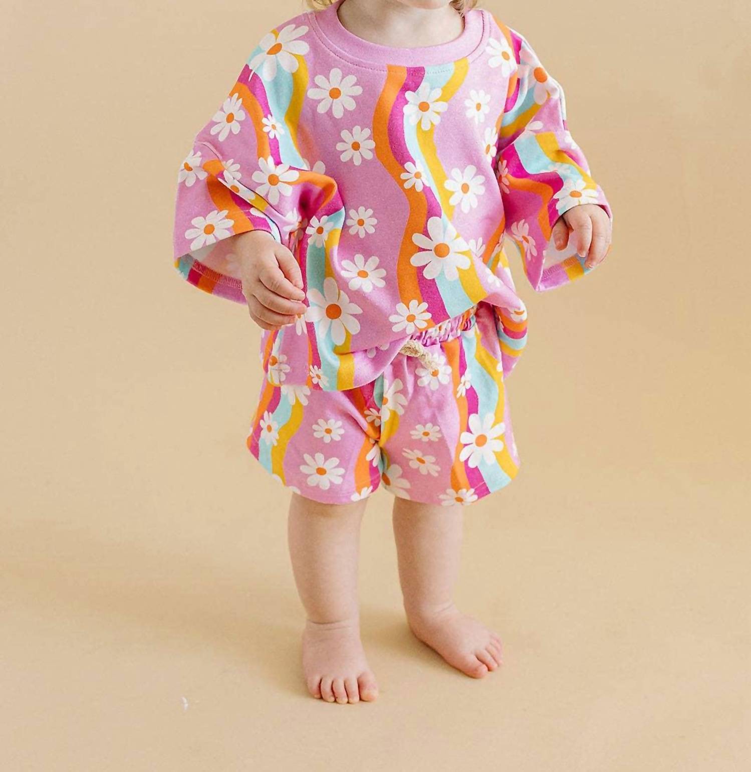 Lucky Panda Kids - Kids Groovy Daisy Short Set