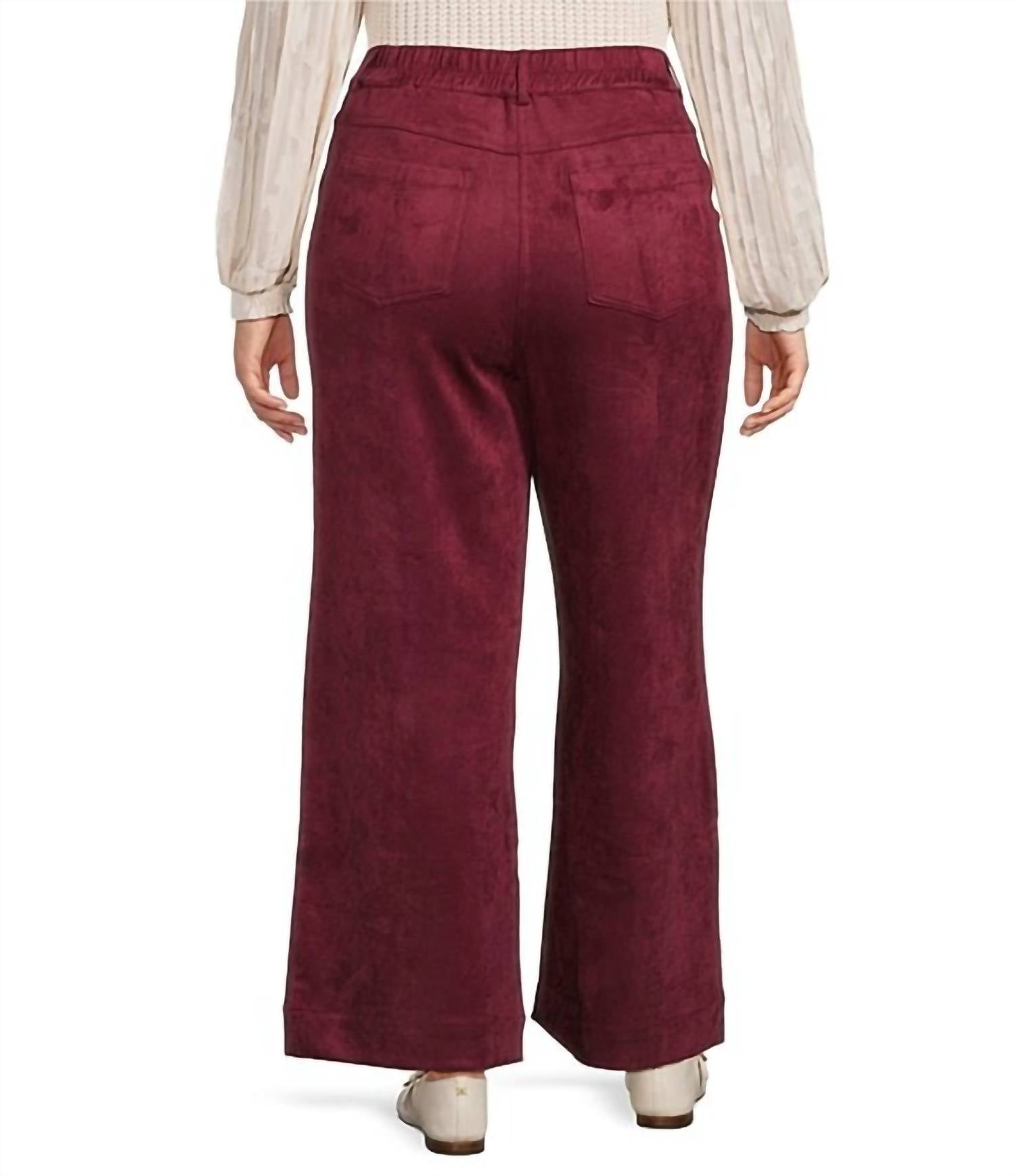 Skies Are Blue - Faux Suede Wide Leg Pants
