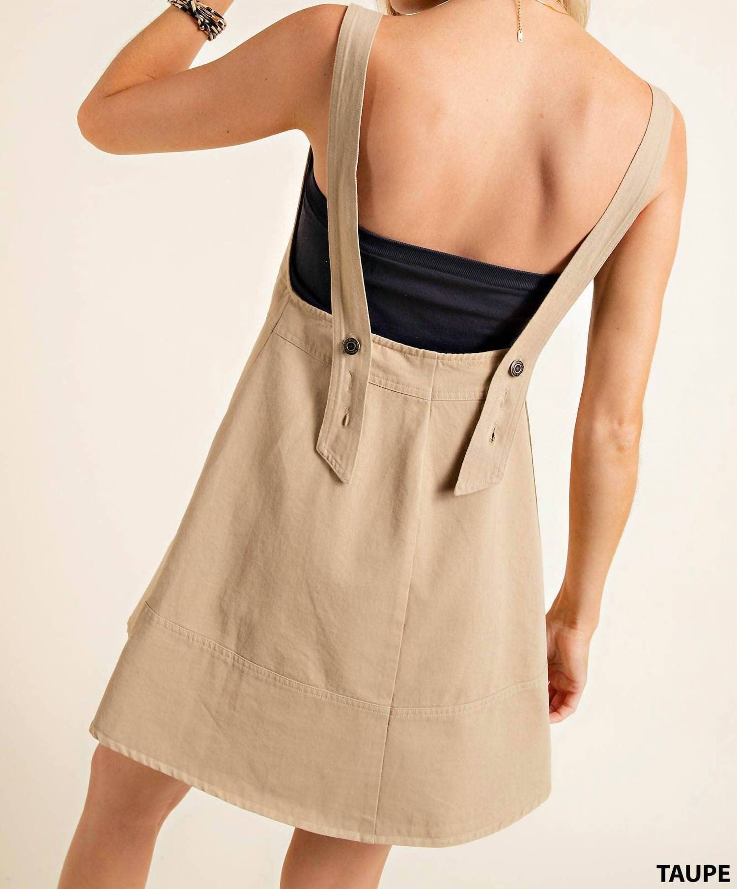 Kori - Twill Jean Fabric Buckle Button Down Mini Dress
