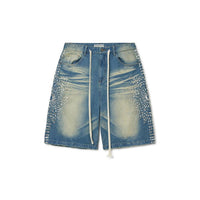 Vale Forever Men’s Sirens Crystal Jorts Streetwear Denim Shorts in blue - men's shorts