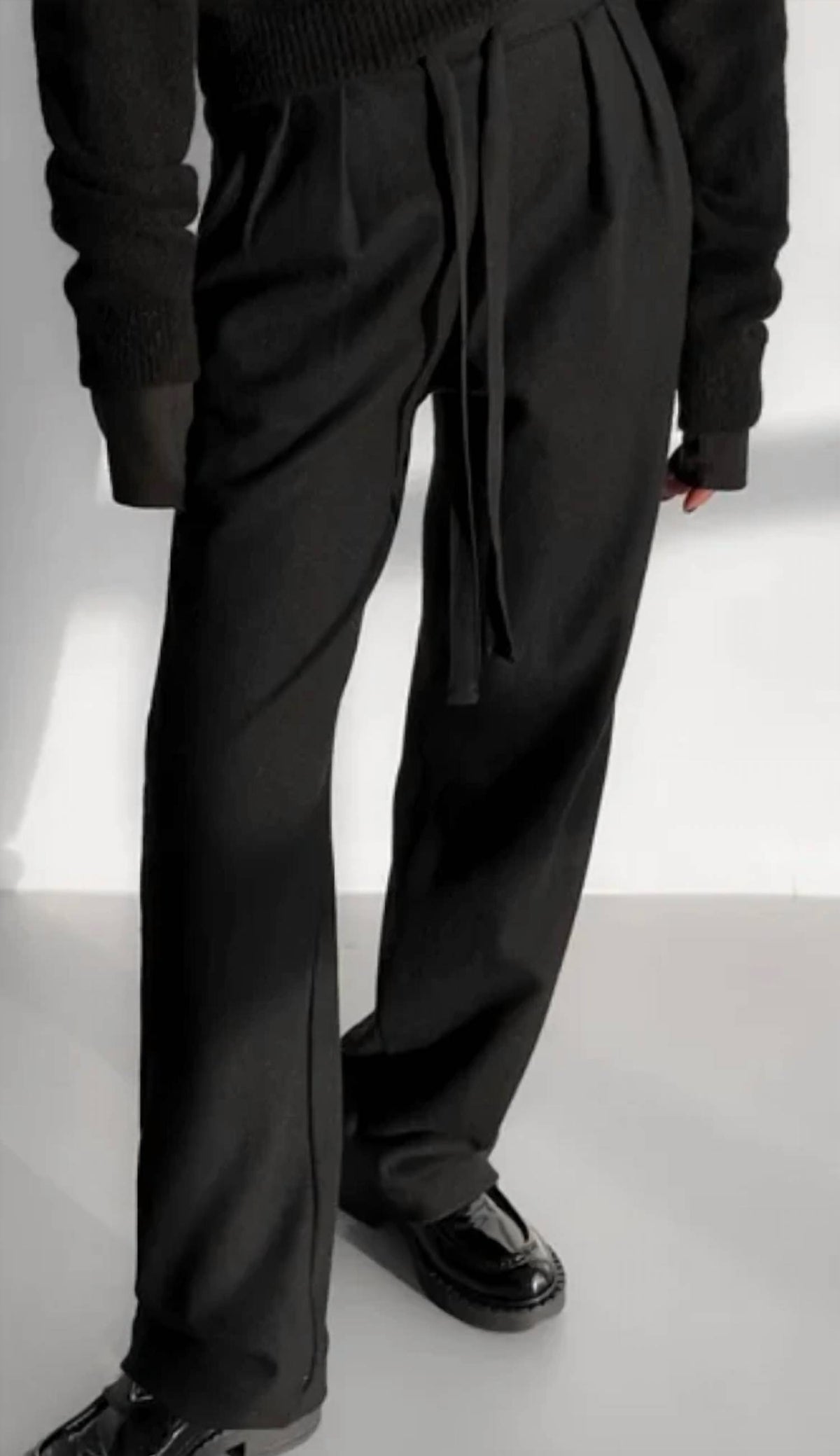 Papermoon - Wool Tailored Drawstring Pull On Pants